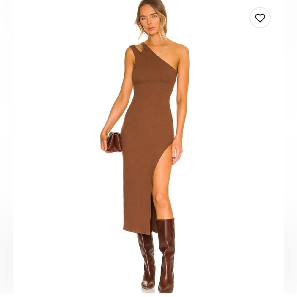 House of Harlow 1960 One Shoulder Brown Dress